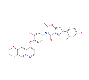 CAS：1361030-48-9，N-(4-((6,7-二甲氧基喹啉-4-基)氧基)-3-氟苯基)-4-乙氧基-1-(4-氟-2-甲基苯基)-1H-吡唑-3-甲酰胺